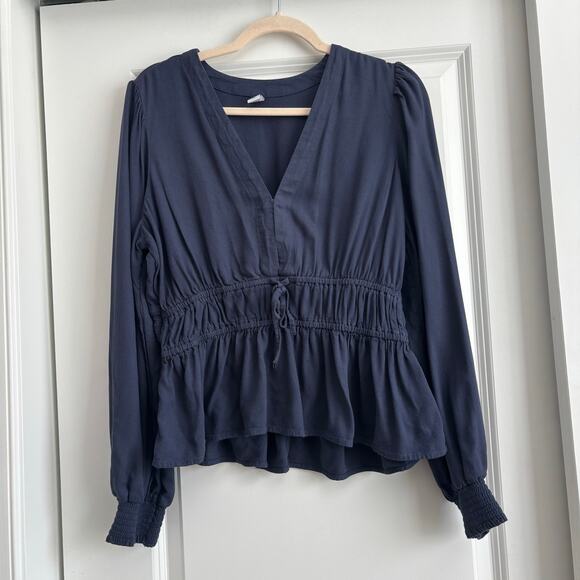 Old Navy Women’s Long Sleeve Top Sz L Prairie Milkmaid Style Closet Staple - Picture 1 of 8